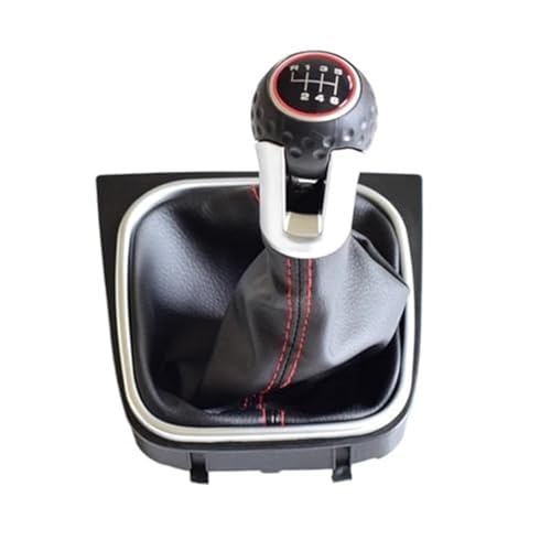 YLHMG Manuelle 5-6-Gang-Auto-Schalthebelabdeckung, for VW, Golf, 6 MK6 GTI GTD R20 2009–2013, Handballmanschette, Kofferraumhülle Schaltsack(BLACK 6 Speed) von YLHMG