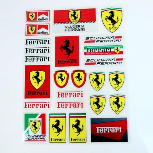 3D Emblem Aufkleber für Ferrari 12Cilindri / 296 / SF90 /F80 /Roma/Purosangue/ F244, Heckkoffer Abzeichen Auto Karosserie Logo Fenster Aufkleber Aufkleber Außen Styling Dekoration von YLINNB
