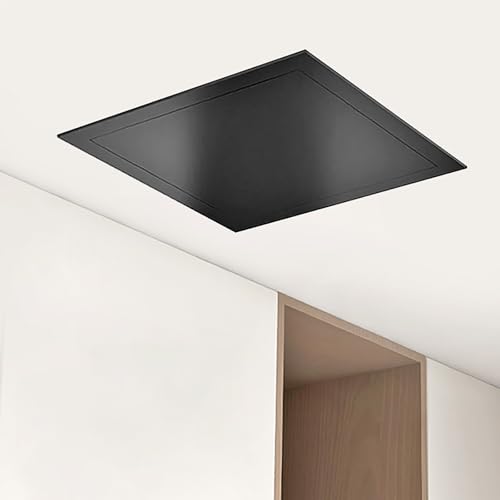 Revisionsklappe revisionstür Deckenzugangsplatte in Palettenform 15 x 15/20 x 20, Dachbodenluke aus Aluminiumlegierung für Trockenbau/Duschraum(Black,30x10cm/12x4in) von YLLFFLL