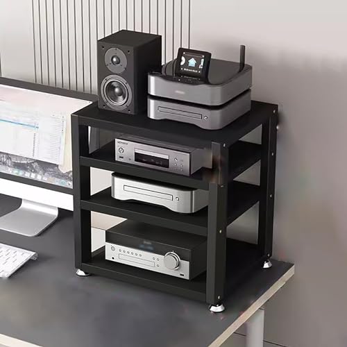 audio rack hifi regal 2/3/4 Etagen, robuste Aufbewahrung für Unterhaltungs-Stereokomponenten – Audio-Tower-Rack mit rutschfesten Füßen – Plattenspieler-Konsole für Büro, Heim-Desktop – einfach zu inst von YLLFFLL