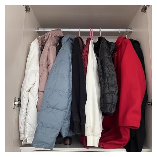 kleiderstange schrank Robuste Kleiderstange, Zuschneidbar, 75 80 90 100 110 120 130 140 150 Cm Lang, Wandmontierte Kleiderstange, Schwarz-silberne Kleiderstange Aus Gebohrtem Metall Für Kleiderschränk von YLLFFLL