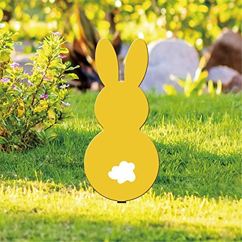 Gartenstecker Gartendeko Osterhas Garten Hasen Deko Osterdeko für Draußen Stecker Ostern Acryl Ostern Kaninchen Statue Ornament Frühlingsdeko Osterhasen Figuren Osterdekoration Außen (D-i, One Size) von YLLQXI