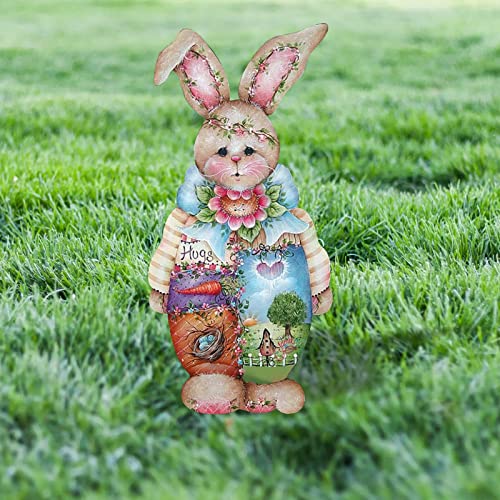 Metall Osterhase Osterdeko Hasenstecker Hase Gartendeko Figur Vintage Deko Frühling Gartenstecker Ostern Handmade Garten Stecker Frühling Deko Ostern Hase Werbeschilder (Multicolor #1, One Size) von YLLQXI