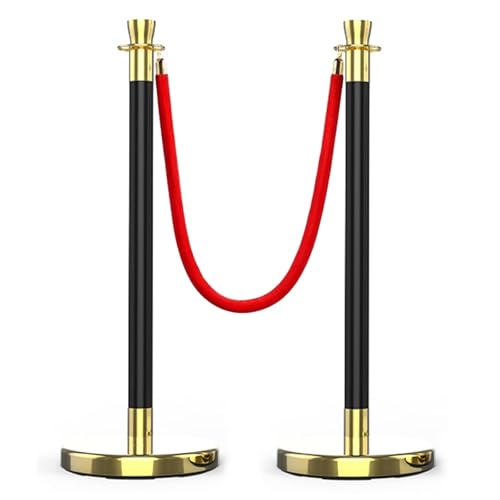 2 Personenleitsystem Absperrband mit Samtseil Einziehbar Crown Top für Warteschlangen Partys Ausstellungshallen(Black) von YLLSMGS