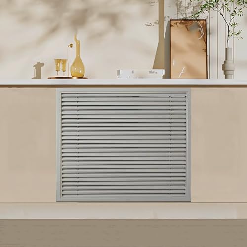 Heizkörper Verkleidung Heizungsverkleidung mit Lamellendesign Hohl Schnell Montierbar für Homeoffice Schlafzimmer Flur(Gray,90x60cm/35x24in) von YLLSMGS