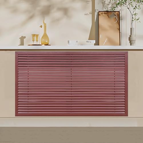 Heizkörper Verkleidung Heizungsverkleidung mit Lamellendesign Hohl Schnell Montierbar für Homeoffice Schlafzimmer Flur(Red,150x60cm/59x24in) von YLLSMGS