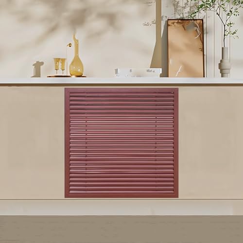 Heizkörper Verkleidung Heizungsverkleidung mit Lamellendesign Hohl Schnell Montierbar für Homeoffice Schlafzimmer Flur(Red,60x60cm/24x24in) von YLLSMGS