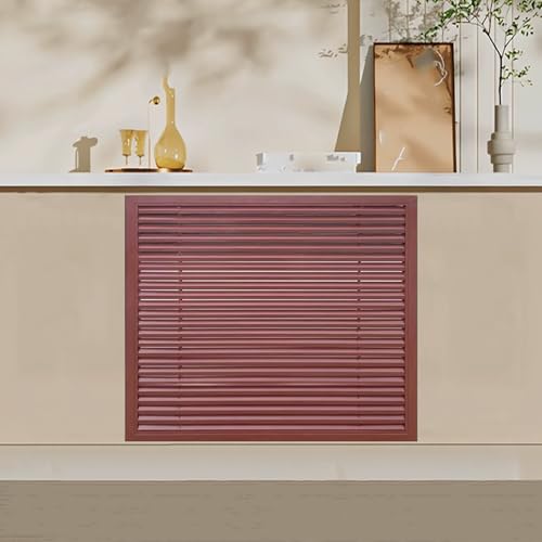 Heizkörper Verkleidung Heizungsverkleidung mit Lamellendesign Hohl Schnell Montierbar für Homeoffice Schlafzimmer Flur(Red,90x60cm/35x24in) von YLLSMGS