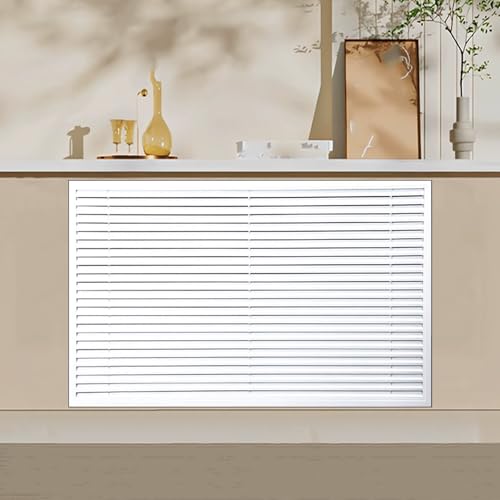 Heizkörper Verkleidung Heizungsverkleidung mit Lamellendesign Hohl Schnell Montierbar für Homeoffice Schlafzimmer Flur(White,120x60cm/47x24in) von YLLSMGS