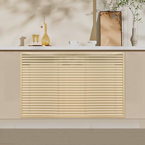 Heizkörper Verkleidung Heizungsverkleidung mit Lamellendesign Hohl Schnell Montierbar für Homeoffice Schlafzimmer Flur(Yellow,120x60cm/47x24in) von YLLSMGS