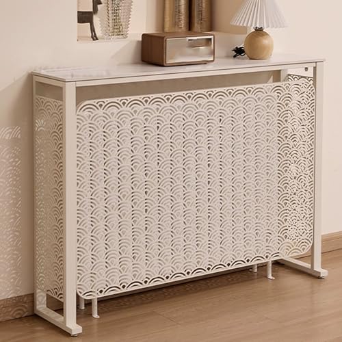 Heizkörperverkleidung Heizkörper Abdeckung Oben mit Verstellbaren Füßen für Wohnzimmer Flur Badezimmer Deko-Schränke(White,100x25x90cm/39x10x35in) von YLLSMGS