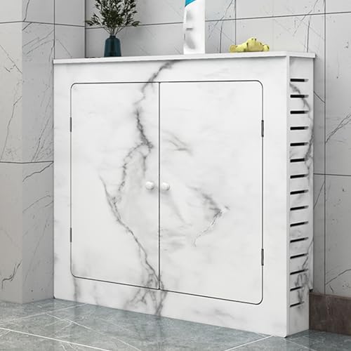 Heizkörperverkleidung Heizkörperabdeckung aus PVC mit Zwei Türen und Drei Seiten für Den Heizkörperschrank Im Homeoffice(60x80x20cm/24x31x8in) von YLLSMGS