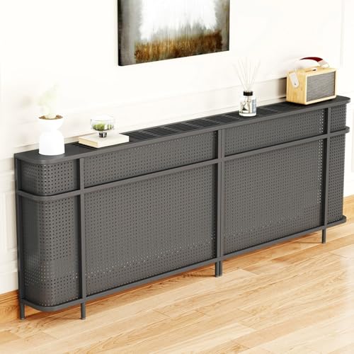 Heizkörperverkleidung Heizkörperregal 100 Cm Vierseitig Abgeschirmt für Zuhause Wohnzimmer Büro Heizung Deko-Schrank(Black) von YLLSMGS