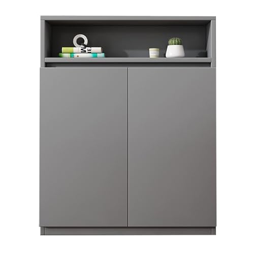 Heizkörperverkleidung Radiator Cover aus PVC-Holz mit Verstellbaren Ablagen für Dekorative Wohnzimmerschränke(Gray,60x100x20cm/24x39x8in) von YLLSMGS