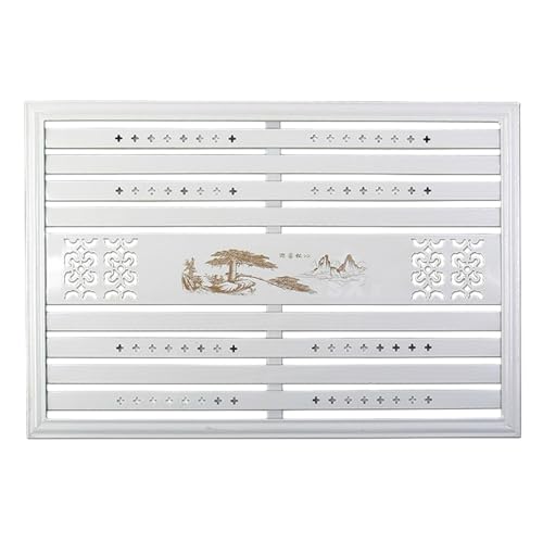 Heizungsverkleidung Heizkörper Verkleidung Schmiedeeiserne Lamellen Hohlkammer Design für Wohnzimmer Schlafzimmer(White,150x60cm/59x24in) von YLLSMGS