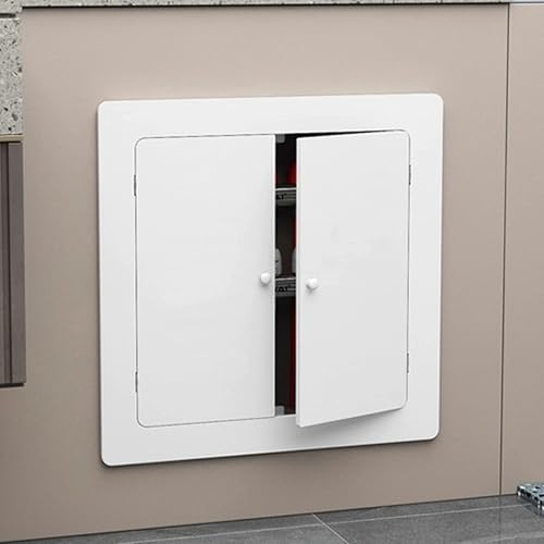 Heizungsverkleidung Heizkörperverkleidung Flächenbündig Revisionsklappe 2 Türen Weiß für Zuhause Wohnzimmer Schlafzimmer(70x60cm/28x24in) von YLLSMGS