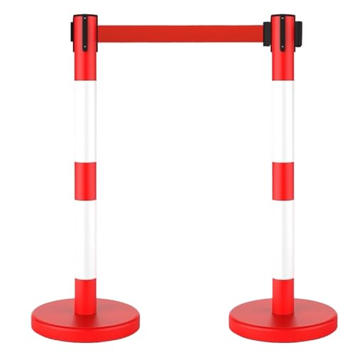 Personenleitsystem Absperrband Robuster Edelstahl mit Metallsockel für Theater Festivals und Andere Veranstaltungen(Red,500cm/16ft) von YLLSMGS
