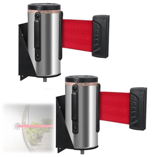 Personenleitsystem Absperrband mit Edelstahlgehäuse für Den Einsatz in Innenräumen und Außenbereichen von Restaurants und Partys(300cm/10ft) von YLLSMGS