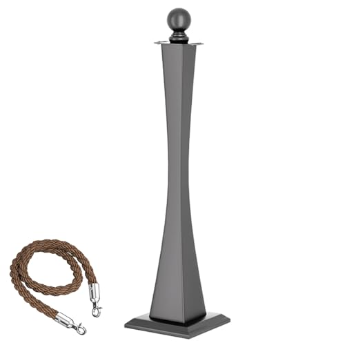 Personenleitsystem Absperrband mit Stabilem Fuß und 150 Cm Hanfseil für Party-Ticketing-Theater(Black) von YLLSMGS