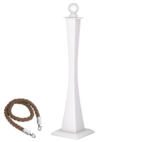 Personenleitsystem Absperrband mit Stabilem Fuß und 150 Cm Hanfseil für Party-Ticketing-Theater(White) von YLLSMGS