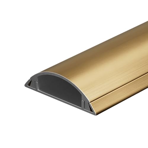 YLLSMGS Kabelkanal Boden Flach 100cm Lang Starke Selbstklebende Kabelkanal Holzoptik für Büros Wohnungen Lagerhallen Außenhöfe(Gold,50 * 14mm/1.96 * 0.55in) von YLLSMGS
