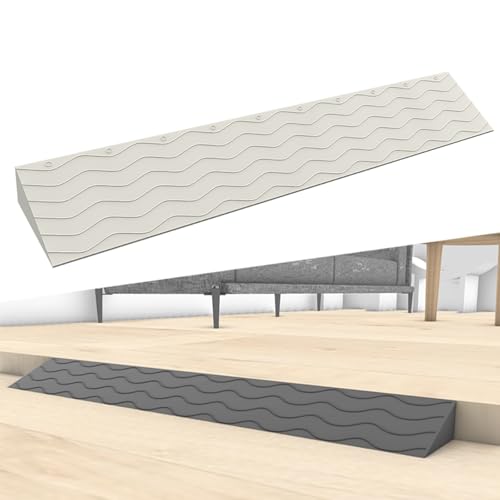 YLLSMGS Türschwellenrampe Rampe Rollstuhl Tragbare Rollstuhlrampe Übergangsrampe Bordsteinrampe rutschfest für Drinnen(Beige,99 * 10 * 4.5cm) von YLLSMGS