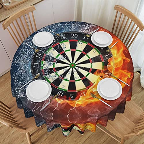 Dart Board Runde Spitze Tischdecke 152,4 cm – wasserdicht und knitterarm, waschbare Stoff-Tischdecke für Esszimmer, Party, Outdoor, Picknick von YLLYQHSC