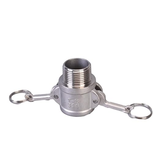 YLQUXEUV 1/2" 3/4" 1" - 2" Type A B C D E F DP 304 Stainless Steel Camlock Groove Fitting Adapter Barb Quick Disconnect for Homebrew(B,2") von YLQUXEUV