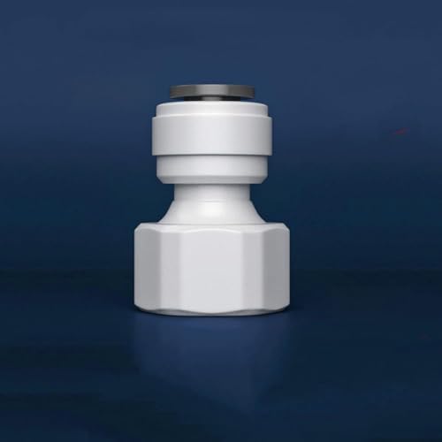YLQUXEUV 1/4" 3/8" OD Tube Tap Shut Off Ball Valve POM Quick Fitting Connector Tee Elbow Reducer Aquarium RO Water Filter Reverse Osmosis(9.52mm-1I2 Female) von YLQUXEUV