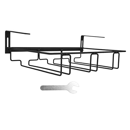 Weinglashalter Unter Dem Schrank, Aufbewahrungsregal für Stielgläser, 3 Fächer, Weinglas-Aufhänger, Metall-Hänge-Organizer für Zuhause, Schrank, Küche, Bar, Restaurant von YLSZHY