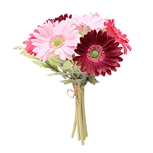 YLSZHY Künstliche Blumen, 7 Stück, künstliche Gerbera, Gänseblümchen mit Stiel, fühlt sich echt an wie Seide, Gänseblümchen, Blumenstrauß für Büro, Zuhause, Hochzeit, Party, Dekoration von YLSZHY