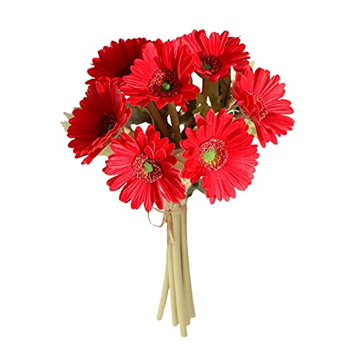 YLSZHY Künstliche Blumen, 7 Stück, künstliche Gerbera, Gänseblümchen mit Stiel, fühlt sich echt an wie Seide, Gänseblümchen, Blumenstrauß für Büro, Zuhause, Hochzeit, Party, Dekoration von YLSZHY