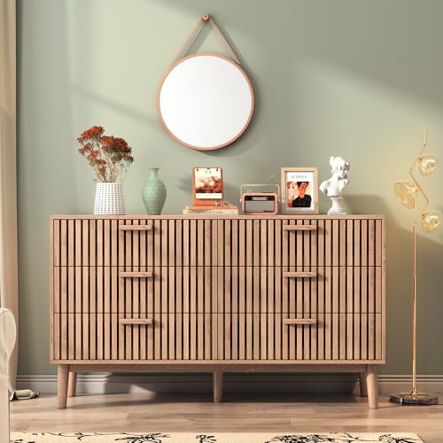 YLSZHY Moderne Kommode mit 6 Schubladen für Schlafzimmer, Boho-Kommode mit atmungsaktivem Paneel, Holz-Kleideraufbewahrungsschrank, Akzentschrank für Wohnzimmer, Schlafzimmer, Flur, Schrank (6 YLSZHY Moderne Kommode mit 6 Schubladen für Schlafzimmer, Boho-Kommode mit atmungsaktivem Paneel, Holz-Kleideraufbewahrungsschrank, Akzentschrank für Wohnzimmer, Schlafzimmer, Flur, Schrank (6 von YLSZHY