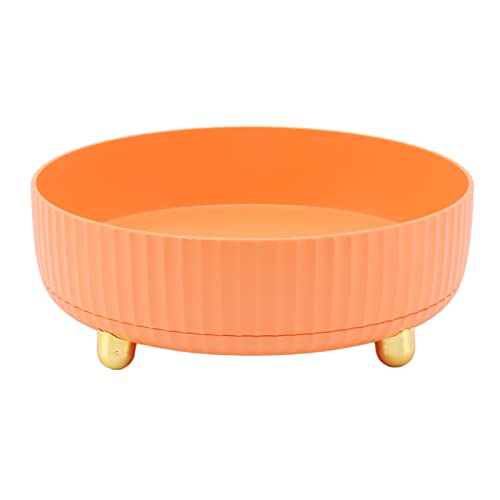 YLSZHYR 360 Grad Drehbares Lagerregal, Organizer, Runder Kosmetik-Gewürzständer, Drehteller für Küchenschrank, Speisekammer, Kleine Obstteller-Tabletts Zum Servieren für(Orange) von YLSZHYR