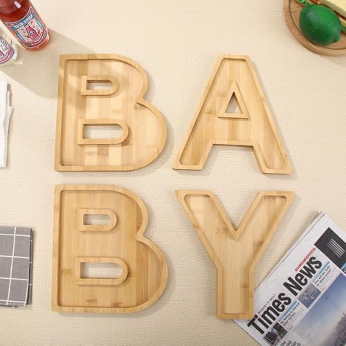 YLSZHYR Charcuterie Boards, Charcuterie Letters Fillable Cheese Board Cardboard Letters for Charcuterie Serving Trays for Party Snack Cake Cookies Gender Reveal Decorations (BABY) von YLSZHYR