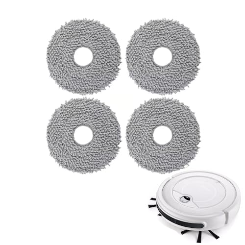 4 Stück Reinigungspads für Roboterstaubsauger – Kompatibel mit Roborock P10/Qrevo – Hochwertige Mikrofaser-Matte (135mm Durchmesser) – Perfekt für Nass-/Trockenreinigung von YLUFAC