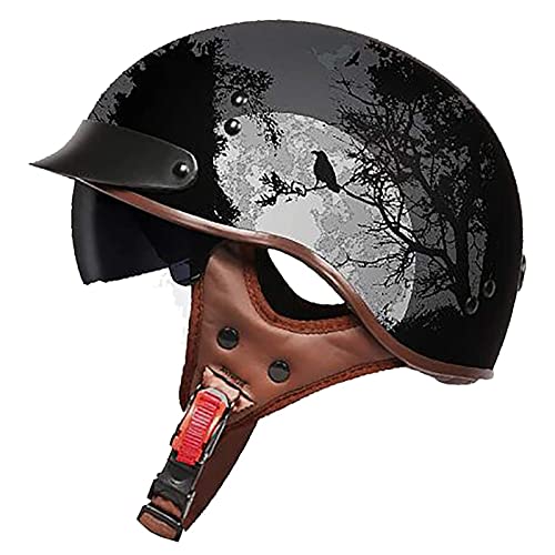 YLXD Retro Oldtimer Halbschale Jet-Helm Motorrad-Helm Brain-Cap Roller-Helm Motorrad-Helm Kühler Sommer Scooter-Helm Chopper Mofa Roller Helm ECE/DOT Zertifizierung B,XL YLXD Retro Oldtimer Halbschale Jet-Helm Motorrad-Helm Brain-Cap Roller-Helm Motorrad-Helm Kühler Sommer Scooter-Helm Chopper Mofa Roller Helm ECE/DOT Zertifizierung B,XL von YLXD