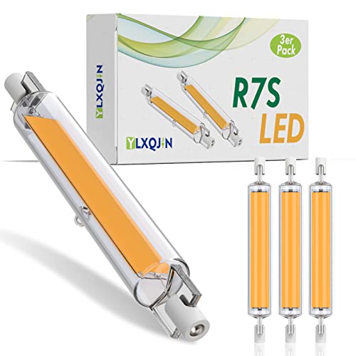 R7S LED 118mm Dimmbar Glühbirne, 15W R7S LED 118mm Birne, R7S LED Bulbs Ersetzt 120W R7S Halogen Leuchtmittel, 1200LM, AC/DC 220-240V (3PCS Warm White, 118mm 008) von YLXQJIN