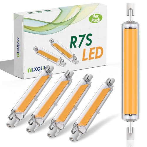 YLXQJIN R7S LED 118mm Dimmbar Lampe, 20W LED R7S 118mm Leuchtmittel Birne Glühbirne, R7S LED Bulbs Ersetzt 200W Halogen, AC 220-240V/2000LM (Warm White, 4PCS) von YLXQJIN