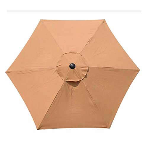 2m/2.7m/3m Sonnenschirm Ersatzbezug,6 Rippen Sonnenschirm Ersatz Baldachin Abdeckung Gartenschirm Stoff Ersetzen Ersatzbespannung(Khaki,2M) von YLZBA