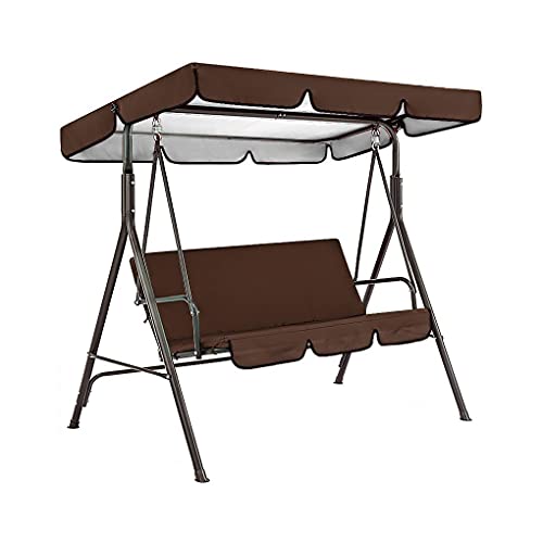Ersatzverdeck Hollywoodschaukel,Ersatzbezug Sonnendach Schaukel Dach Wasserdicht Anti-UV Hollywoodschaukel Dachplane für Garten/Terrasse(Brown,195*125*15cm) von YLZBA