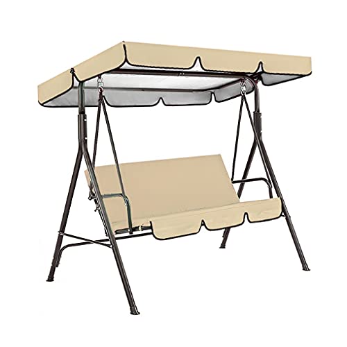 Ersatzverdeck Hollywoodschaukel,Ersatzbezug Sonnendach Schaukel Dach Wasserdicht Anti-UV Hollywoodschaukel Dachplane für Garten/Terrasse(Khaki,190*132*15cm) von YLZBA