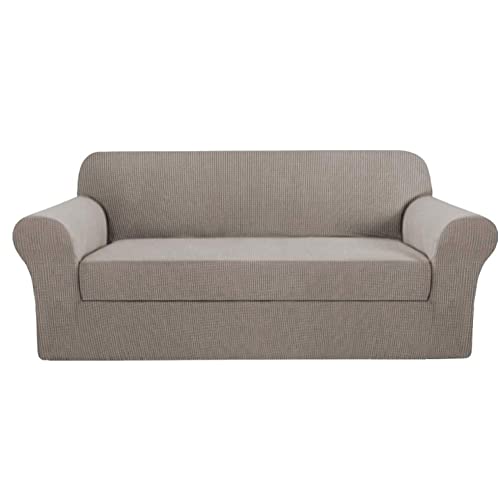 Jacquard Stretch Sofa Überzug,Elastischer Sofaüberwurf Stretch Sofa Überwürfe Sofabezug, Universal Sofa Überzug für Sofa mit Armlehne,Weich Stoff Sofabezug Möbelschutz Verzieren ( Color : Taupe , Size von YLZBA