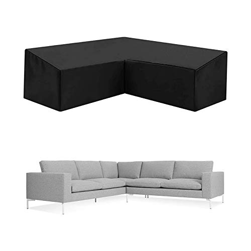 L Form Abdeckplane für Ecksofa Gartenmöbel Wasserdicht Outdoor Abdeckhaube Loungesofa Schutzhülle 210D Oxford Stoff Schutzhülle für V Form Lounge Sofa(320x320x80cm) von YLZBA
