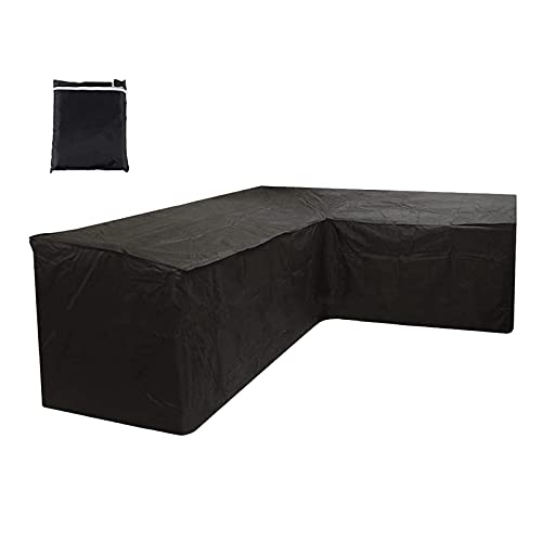 L Form GartenLounge Abdeckplane,Wasserdicht Ecksofa Abdeckung 210D Oxford Abdeckhaube Loungesofa Schutzhülle Outdoor Sofa Überzug V Form(215x215x87cm) von YLZBA