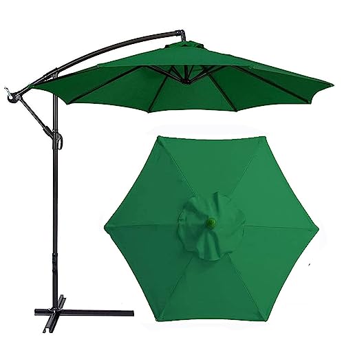 Sonnenschirm Ersatzbezug 3.0m 6/8 Streben,Wasserdicht Anti-Ultraviolett Regenschirm Ersatzstoff Schirm Ersatz for freischwingenden Sonnenschirm, Hinterhof, Pool(Green,2M/6.56Ft) von YLZBA
