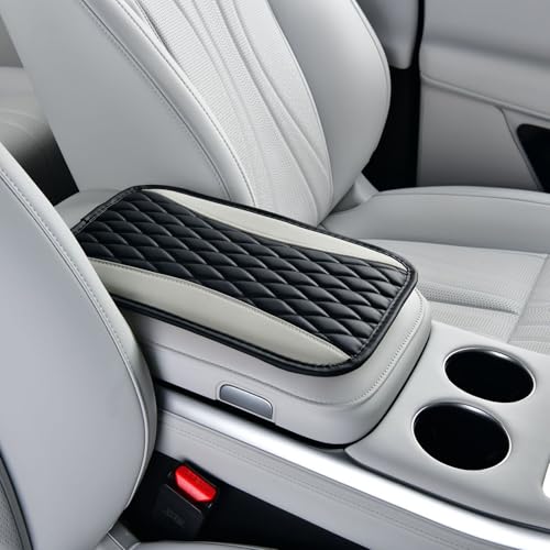 YLZFKGLQ Auto Mittelkonsolenpolster, für Ford Focus St Line St Line MK4 Station Wagon 2004-2024 Leder Auto Armlehnenkissen Memory Schaumstoff Armlehne Abdeckung Kissen mit Organizer Taschen,A von YLZFKGLQ