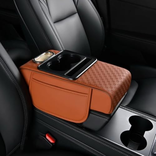 YLZFKGLQ Auto Mittelkonsolenpolster, für Mazda CX-60 CX60 2022-2024 Leder Auto Armlehnenkissen Memory Schaumstoff Armlehne Abdeckung Kissen mit Organizer Taschen,F von YLZFKGLQ