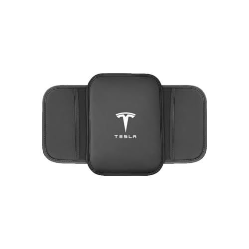 YLZFKGLQ Auto Mittelkonsolenpolster, für Tesla Model S Plaid X 2012~2023 2015 Leder Auto Armlehnenkissen Memory Schaumstoff Armlehne Abdeckung Kissen mit Organizer Taschen,A von YLZFKGLQ