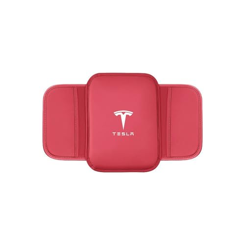 YLZFKGLQ Auto Mittelkonsolenpolster, für Tesla Model S Plaid X 2012~2023 2015 Leder Auto Armlehnenkissen Memory Schaumstoff Armlehne Abdeckung Kissen mit Organizer Taschen,B von YLZFKGLQ